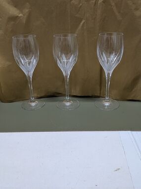 Mikasa Flame D’Amore Crystal Goblets - Set of 3,  9" Tall